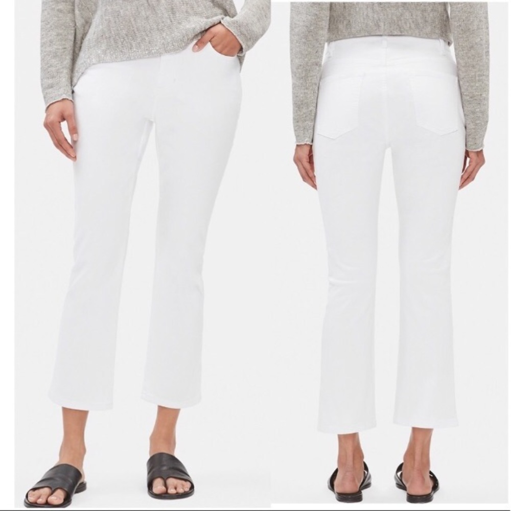 Eileen Fisher ankle boot white denim jeans NWT - Picture 2 of 6